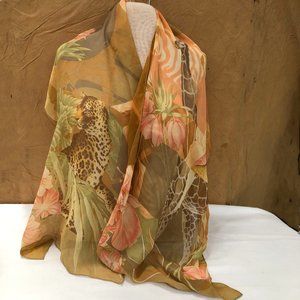 Vintage Salvatore Ferragamo Scarf Leopard Giraffe
